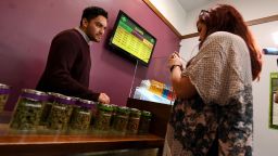 Customers buying cannabis products a medicinal marijuana dispensary in Los Angeles.