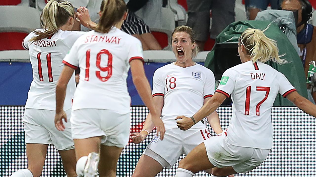 England's Ellen White has scored four goals in France so far. 