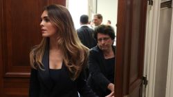 WASHINGTON, DC - JUNE 19:  Former White House communications director Hope Hicks leaves the hearing room during a break at a closed-door interview with the House Judiciary Committee June 19, 2019 on Capitol Hill in Washington, DC. Hicks is the first former Trump aide to testify before the panel's investigation into special counsel Robert Mueller's report and obstruction of justice.  (Photo by Alex Wong/Getty Images)