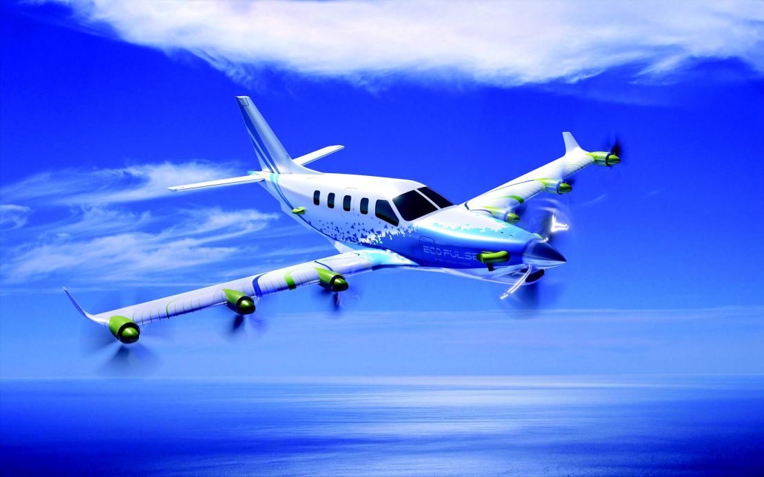 A visualization of a plane equipped with EcoPulse.