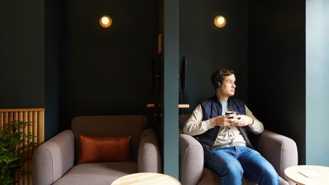 Alma has "meditation stations" in its lobby so patients can take guided meditation from the Headspace app before or after sessions.