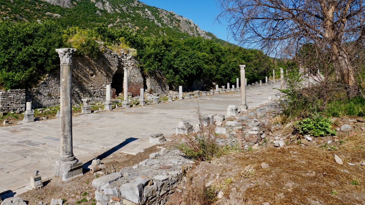 The ruins in Ephesus, about one hundred miles north of Bodrum, are worth a visit.
