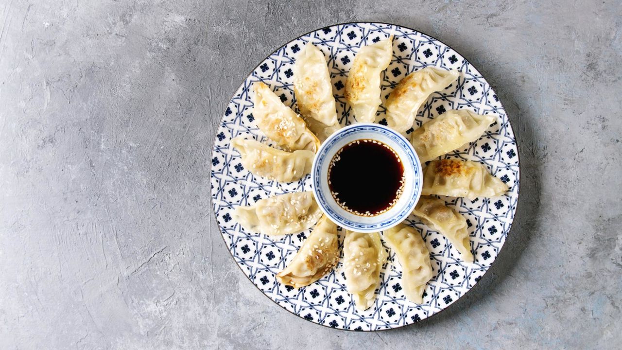 Gyoza are a kin to Chinese pot stickers.