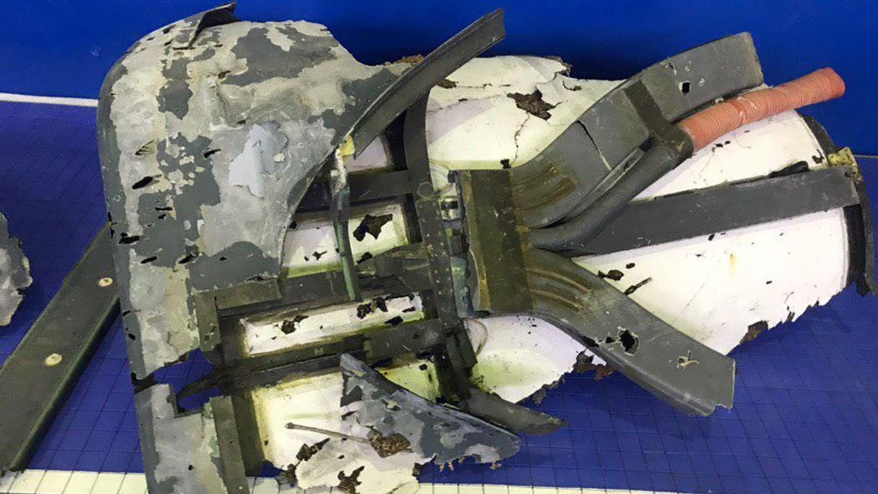 An Iranian media outlet released this image on Friday that purportedly shows pieces of the US drone that was shot down.