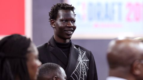 Bol looks on before the start of the NBA draft at the Barclays Center in New York.