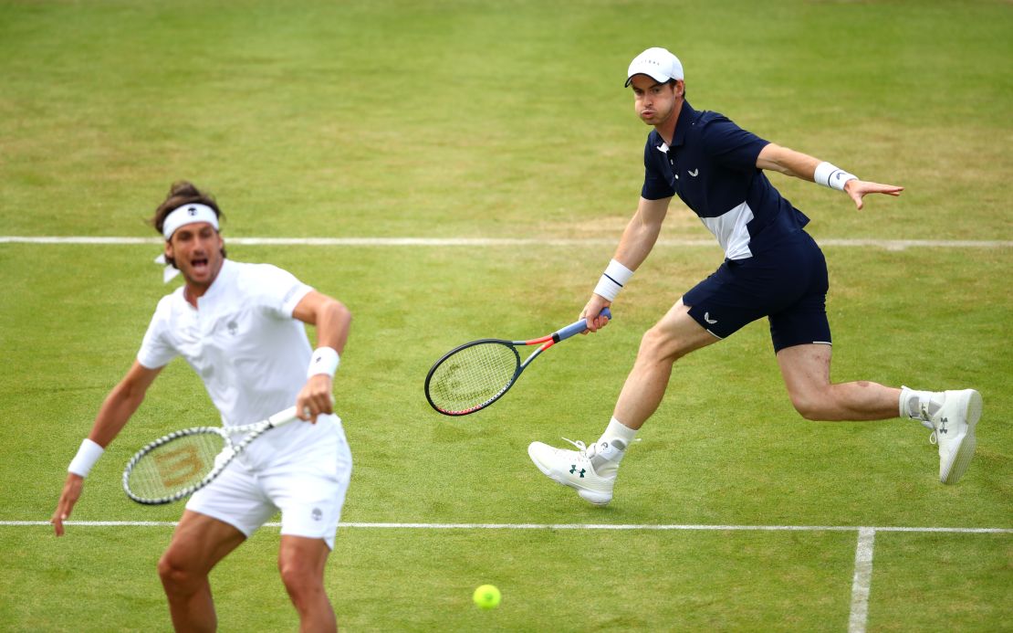 Andy Murray partnered Feliciano Lopez on his return to tennis. 