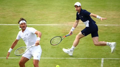 Andy Murray partnered Feliciano Lopez on his return to tennis. 