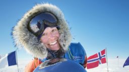 Davidsson at the geographic South Pole. The Swede arrived on Christmas Eve 2016 after just shy of 39 skiing.