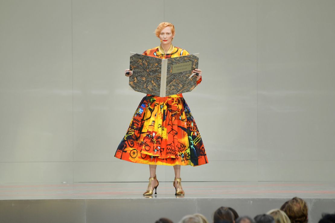 Tilda Swinton, one of a number of stars to perform, reads a passage from Virginia Woolf's novel "Orlando: A Biography."