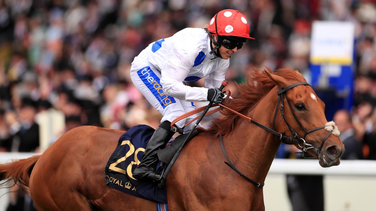 Hayley Turner and Thanks Be edge The Queen's Majestic Charm to win at Royal Ascot. 