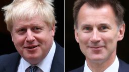 Britain's Foreign Secretary Jeremy Hunt (right) has criticized Boris Johnson (left) for evading questions. 