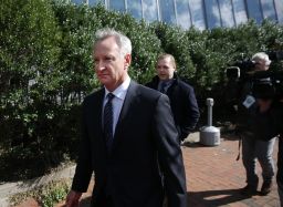 Toby MacFarlane leaves the federal courthouse in Boston on April 3.