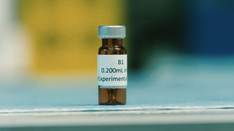 This image shows a vial of the vaccine that the inventor says could prevent or delay many types of cancer in dogs, and perhaps eventually, in humans.