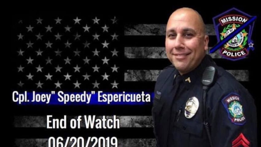 Mission Police Cpl. Jose "Speedy" Espericueta was killed Thursday night.