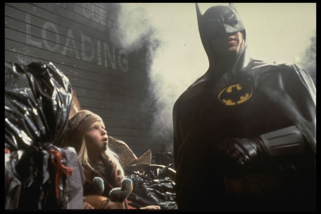 Michael Keaton on the set of 'Batman' 