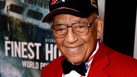 Robert Friend, one of the original members of the famed Tuskegee Airmen, at the premiere of Disney's "The Finest Hours" in 2016.