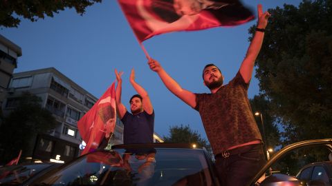 Crowds of Imamoglu's supporters took to the streets of Istanbul.