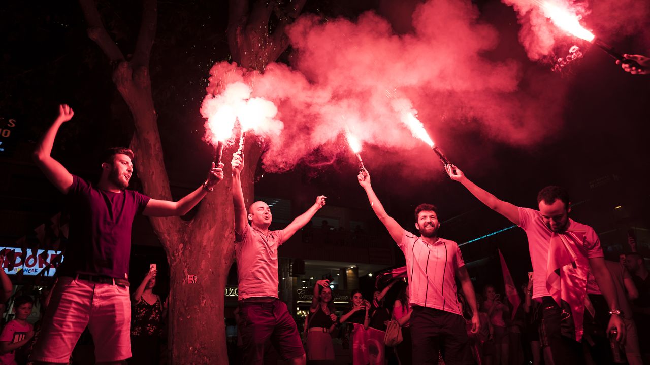 Crowds of Imamoglu's supporters took to the streets of Istanbul. 