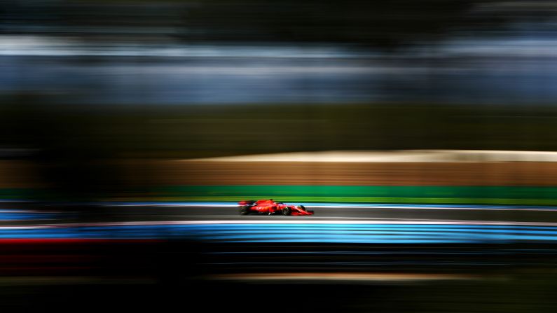 Sebastian Vettel of Germany drives during qualifying for the F1 Grand Prix of France at Circuit Paul Ricard in Le Castellet, France, on Saturday, June 22.