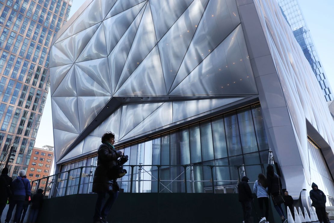 An exterior view of The Shed at Hudson Yards in New York.