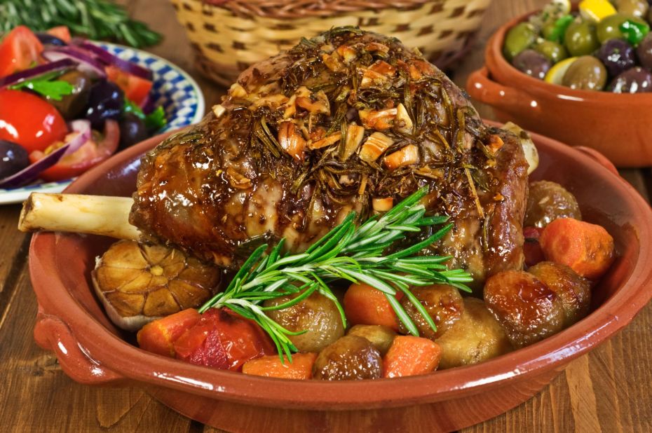 <strong>Kleftiko (Κλέφτικο): </strong>A traditional Greek dish of slow cooked roast lamb with herbs wrapped in baking parchment paper.