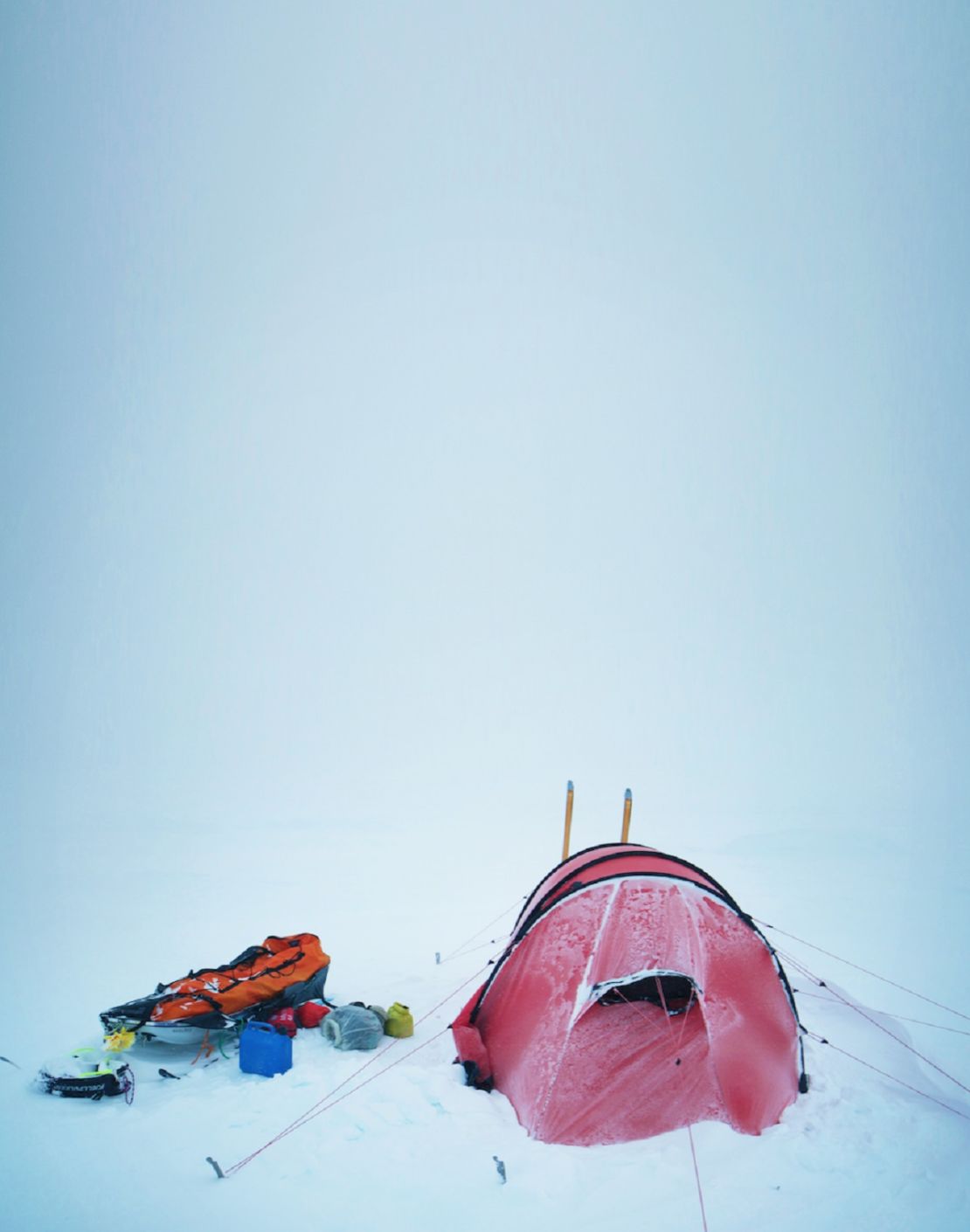 Davidsson's tent and sled set up on Antarctica during her 2016 trip to the South Pole.