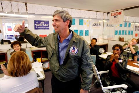 Sestak meets with supporters at a campaign office in Philadelphia in November 2010.