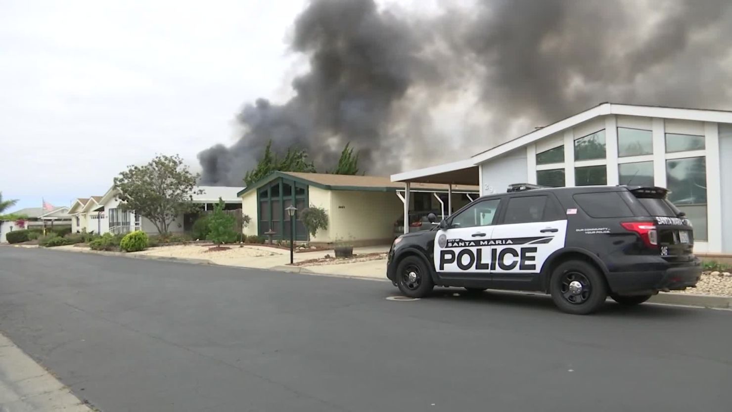A mobile home was set on fire in Santa Maria, California on Friday, June 21, 2019.