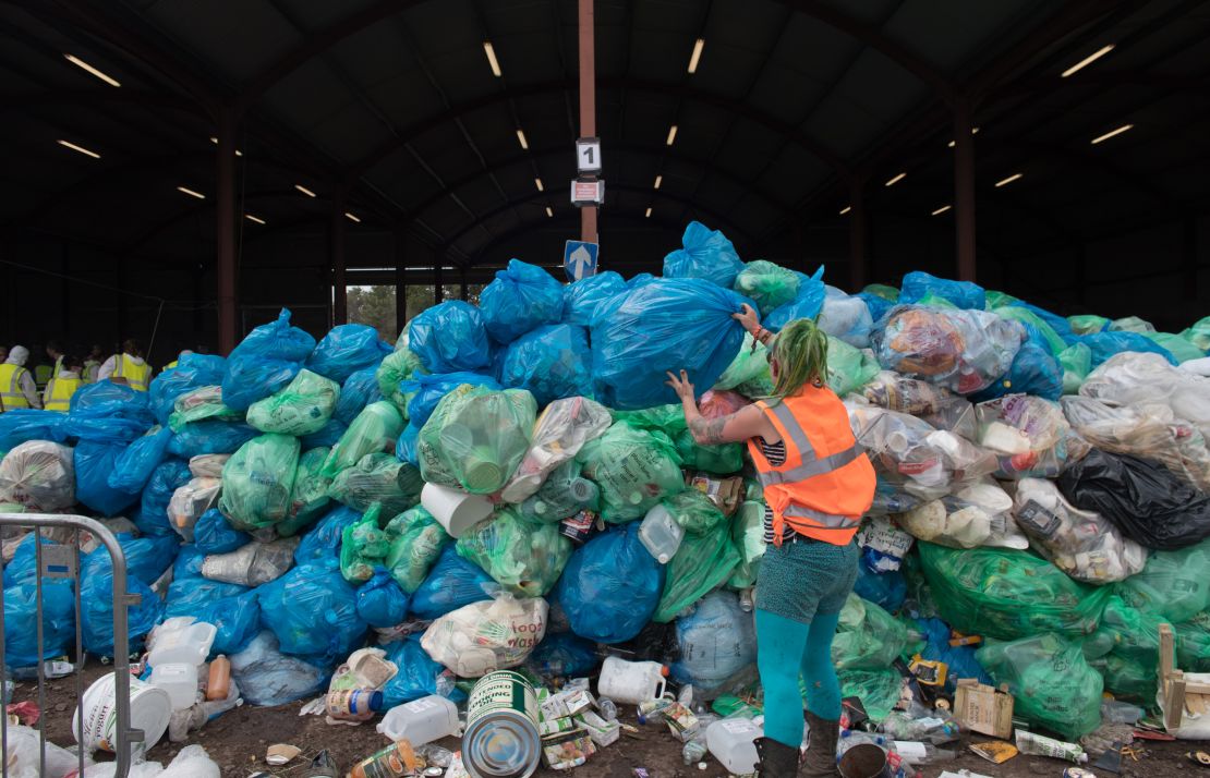 The festival has a purpose-built recycling center to process litter from its 135,000 guests.