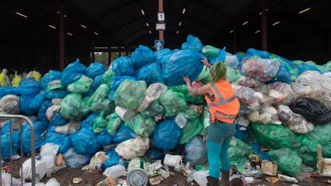 The festival has a purpose-built recycling center to process litter from its 135,000 guests. 