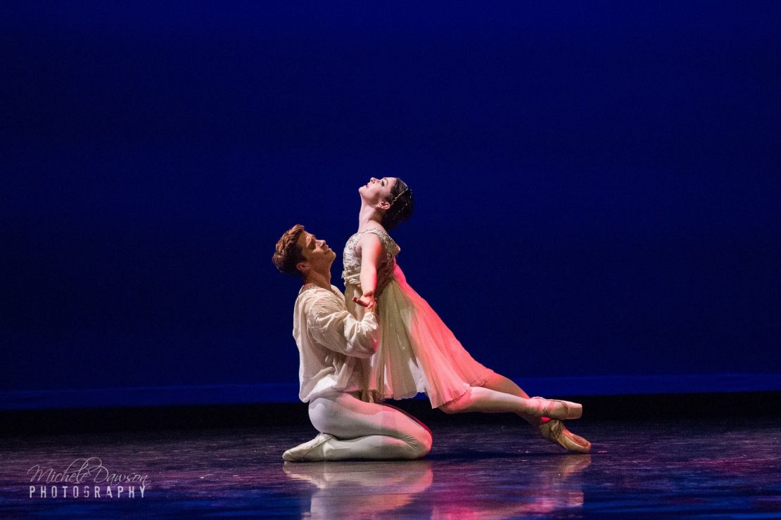 Kathryn Morgan dancing with partner Sean Rollofson in a guest performance before joining Miami City Ballet. 