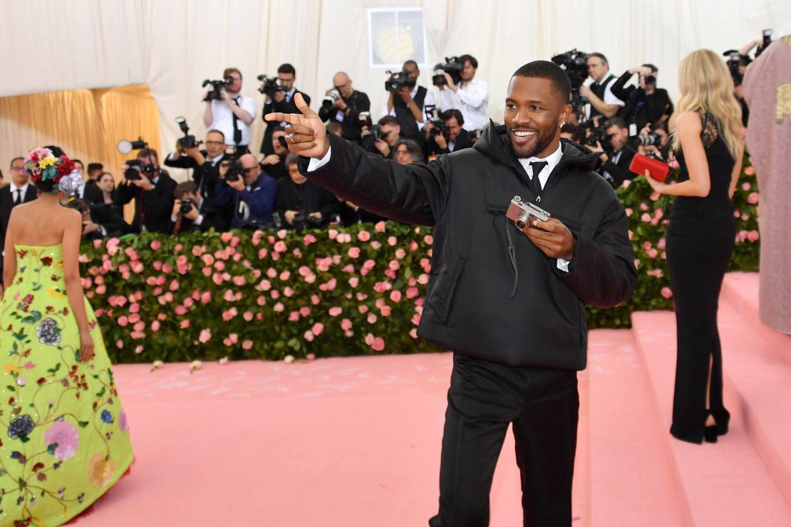 Frank Ocean at the 2019 Met Gala -- looking exactly like we do when he drops new music.