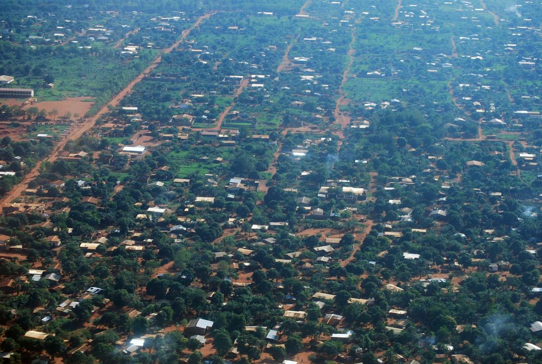 The outskirts of Bangui, CAR's capital city, are seen from the air. The Central African Republic is listed at second to last on the UN World Human Development Index.