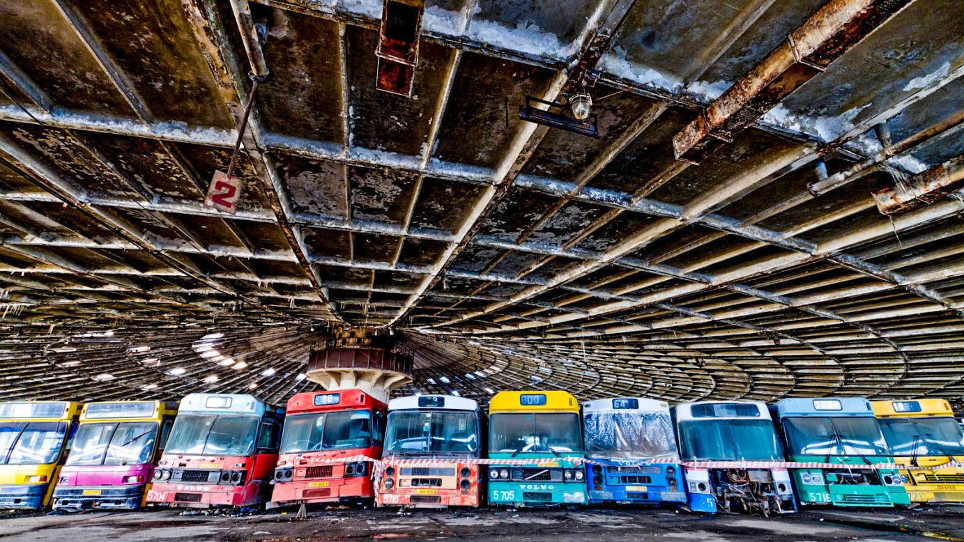 <strong>Forgotten depot: </strong>Designed by Moscow-based designer V. Zinkevic, the innovative building served as an important hub for the Ukrainian capital's international, domestic and city routes.
