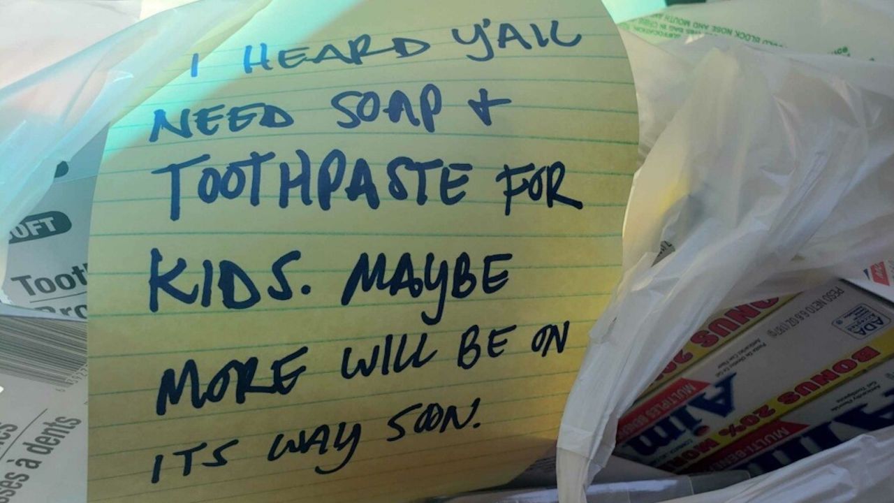 Gabriel Acuña says he wrote a note that he left with toothpaste and other items he wanted to donate to kids in US government custody.