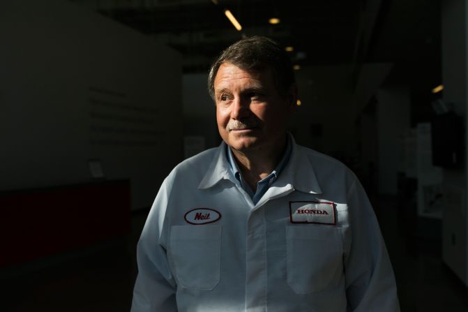 Neil Vining was one of the 64 original hires at Honda's first motorcycle plant in Marysville. He is now a chief engineer. He says it's Honda's work culture, which challenges workers to keep growing, that made him want to stay. "Mr. Honda believed ordinary people could do extraordinary things," Vining said.