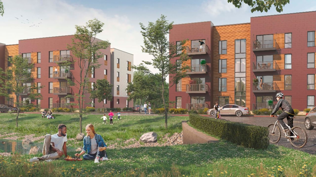 A rendering of the BoKlok development in Worthing, which could open in 2021.