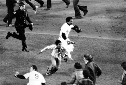 Jackson was mobbed by the New York crowd after the final out of Game 6 of the 1977 World Series. The Yankees would face the Dodgers again in the 1978 World Series and repeat as champions. 