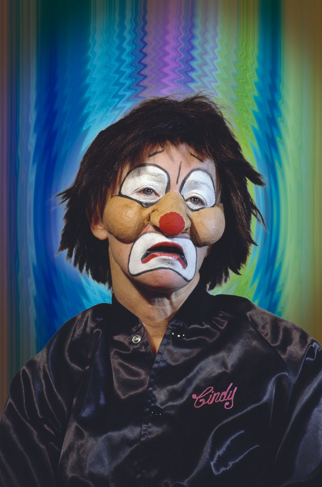 The "Clowns" series from 2003 makes ample use of makeup and prosthetics for a sinister effect.