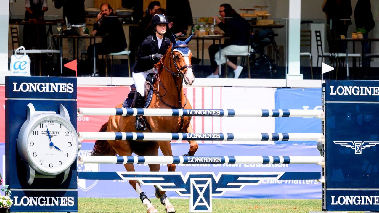 Jennifer Gates competing during the Madrid leg of the Longines Global Champions Tour. 