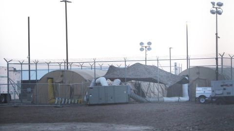 Tents stand at the U.S. Border Patrol station where lawyers reported that detained migrant children were held unbathed and hungry on June 25, 2019 in Clint, Texas.  (Photo by Mario Tama/Getty Images)