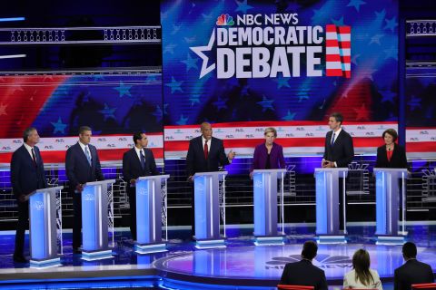 None of the candidates <a href="https://www.cnn.com/politics/live-news/democratic-debate-june-26-2019/h_163ce5a8d87984a3da47ad1591709788" target="_blank">is polling above 35% nationally.</a> Four years ago, Hillary Clinton was polling at around 60%.