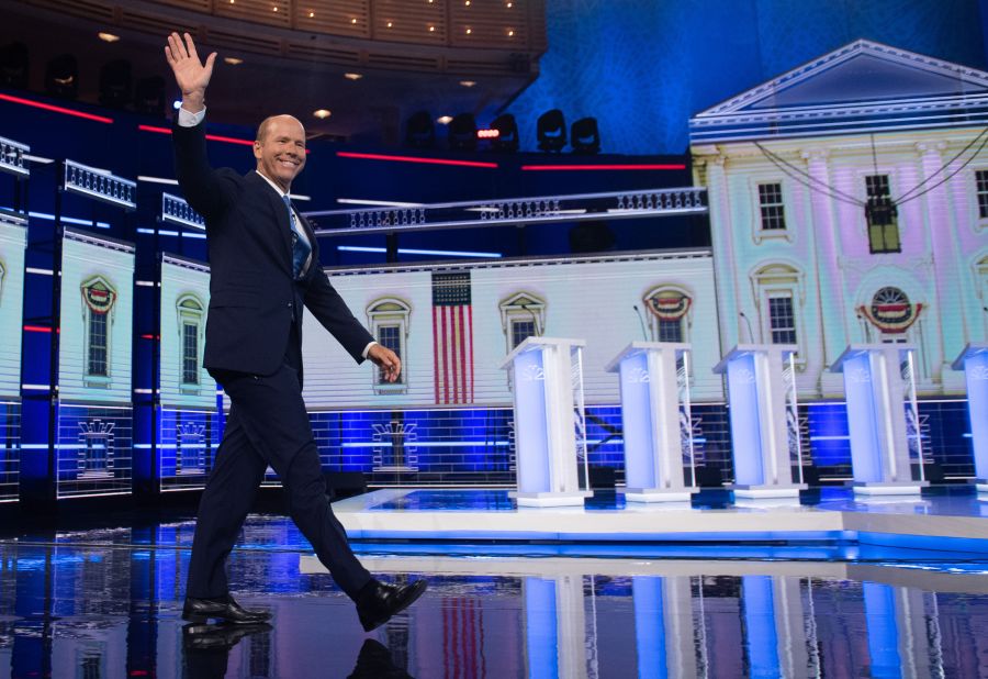 Delaney takes the stage before the first Democratic debate in June 2019.