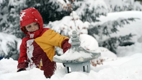 Max Rizk, 6, takes advantage of a snow day in Utah last February.