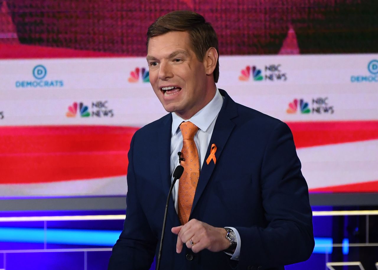 Swalwell participates in the first Democratic debates in June 2019. The high point of his campaign was likely his direct and blunt challenge to former Vice President Joe Biden during the debates. He noted that he was 6 years old when Biden came to the California Democratic convention and said "it's time to pass the torch to a new generation of Americans." Swalwell said Biden "was right when he said that 32 years ago. He is still right today."