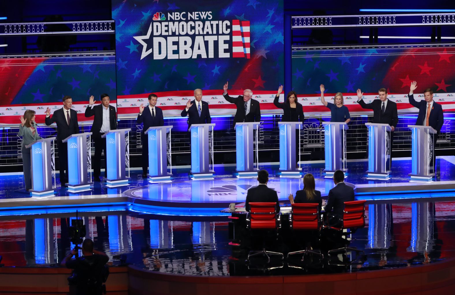 NBC's Savannah Guthrie asked Thursday's candidates to raise their hands if their government plan would provide health-care coverage to undocumented immigrants. <a href="index.php?page=&url=https%3A%2F%2Fwww.cnn.com%2Fpolitics%2Flive-news%2Fdemocratic-debate-june-27-2019%2Fh_88c6bcdb276fa7b858c5073440952520" target="_blank">All of the candidates raised their hands.</a>