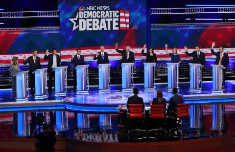 NBC's Savannah Guthrie asked Thursday's candidates to raise their hands if their government plan would provide health-care coverage to undocumented immigrants. <a href="https://www.cnn.com/politics/live-news/democratic-debate-june-27-2019/h_88c6bcdb276fa7b858c5073440952520" target="_blank">All of the candidates raised their hands.</a>