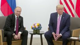 President Trump met with Russian President Vladimir Putin at the June G20 meeting in Japan. "Don't meddle in the election, please," Trump said, smiling and wagging his finger at the Russian leader.  