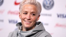 NEW YORK, NEW YORK - MAY 24: Megan Rapinoe of the United States speaks during the United States Women's National Team Media Day ahead of the 2019 Women's World Cup at Twitter NYC on May 24, 2019 in New York City. (Photo by Mike Lawrie/Getty Images)