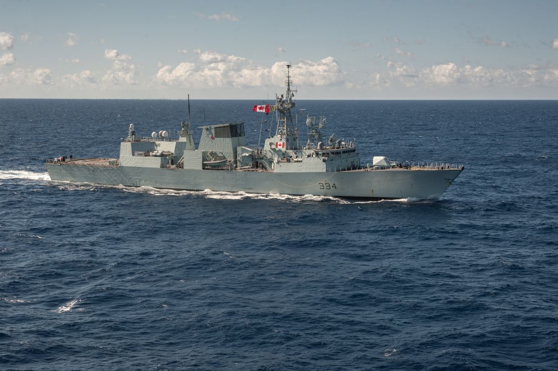 The Canadian frigate HMCS Regina 
